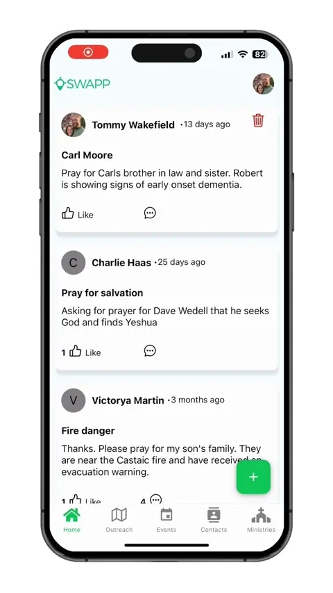 SWAPP Church Prayer Requests Feature