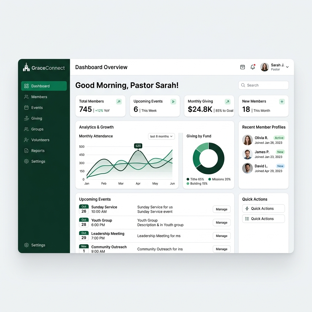 SWAPP Church Management Dashboard